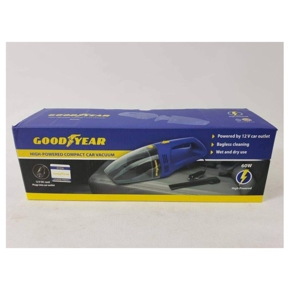 Goodyear 12V Car Vacuum W 5 Extension Attachments Extra Long 13" Cord New in Box